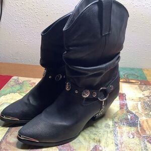 Dingo Black Heeled Western Boots